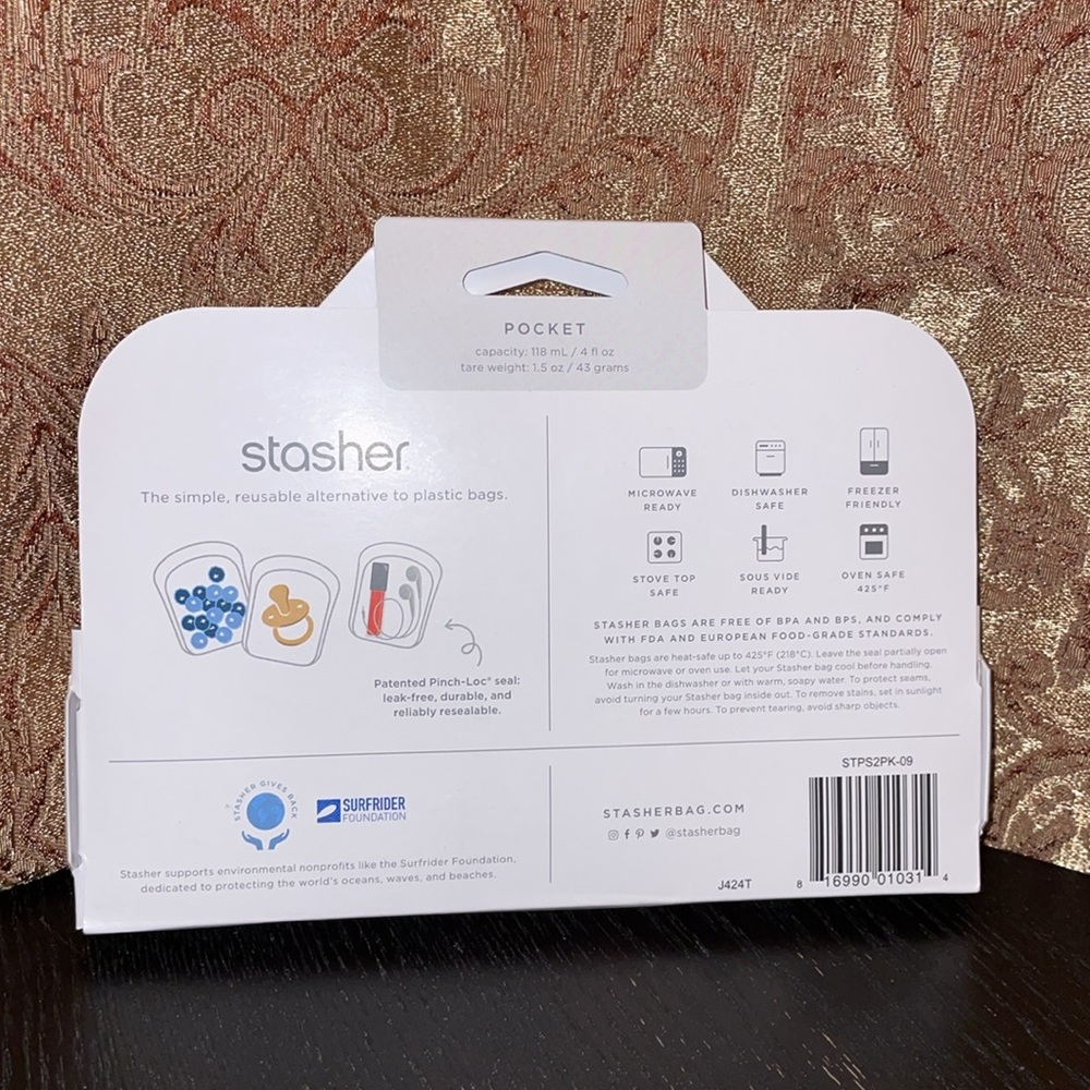 NWT Stasher Reusable Silicone Bags Set of 2 - Picture 2 of 4